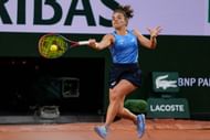 Paolini plays a forehand at the 2025 French Open - Day One - Source: Getty